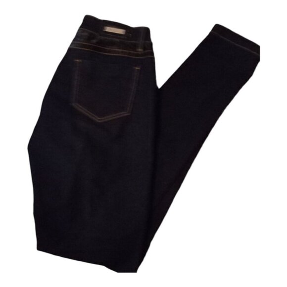 Y2K Rocawear Jeans Black Faux Leather Zipper Pockets Size 7 - Picture 6 of 7